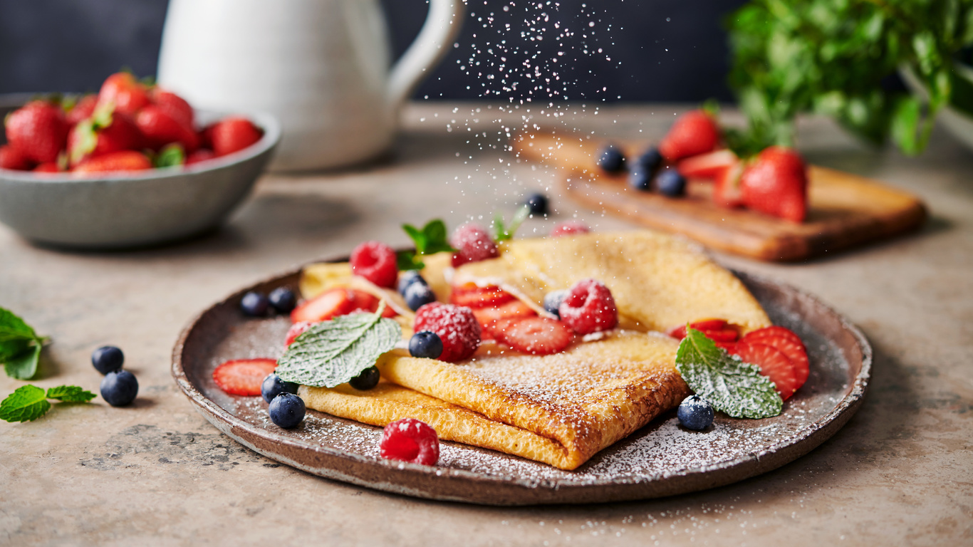 easy crepes, easy sweet breakfast, fruit, cheese