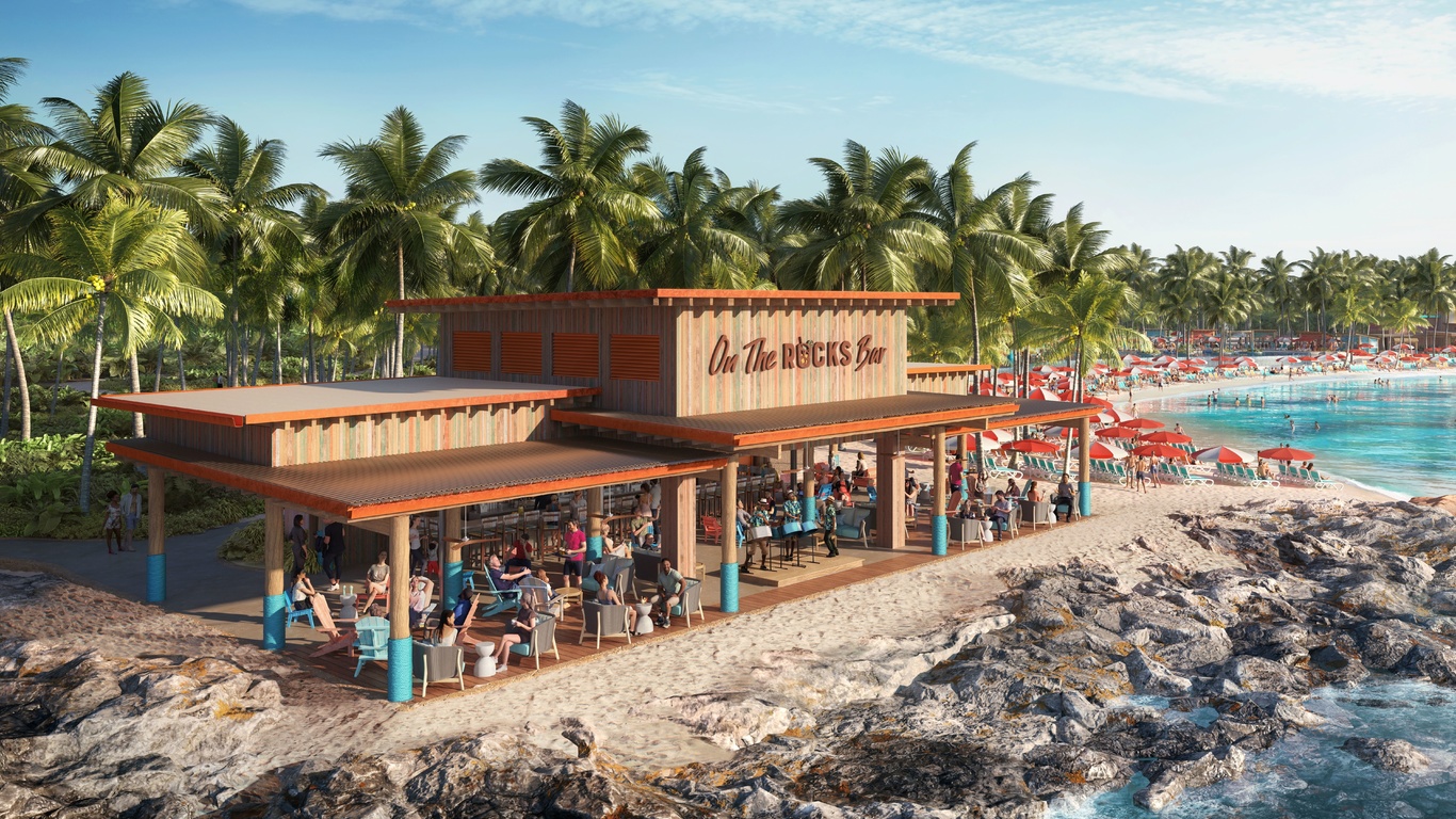 on the rocks bar, coco-cay island, bahamas