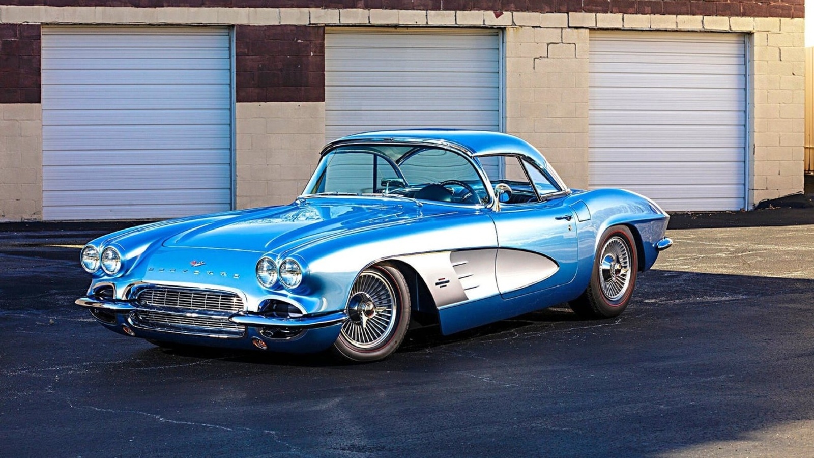 corvette, muscle, blue, gm, 1957