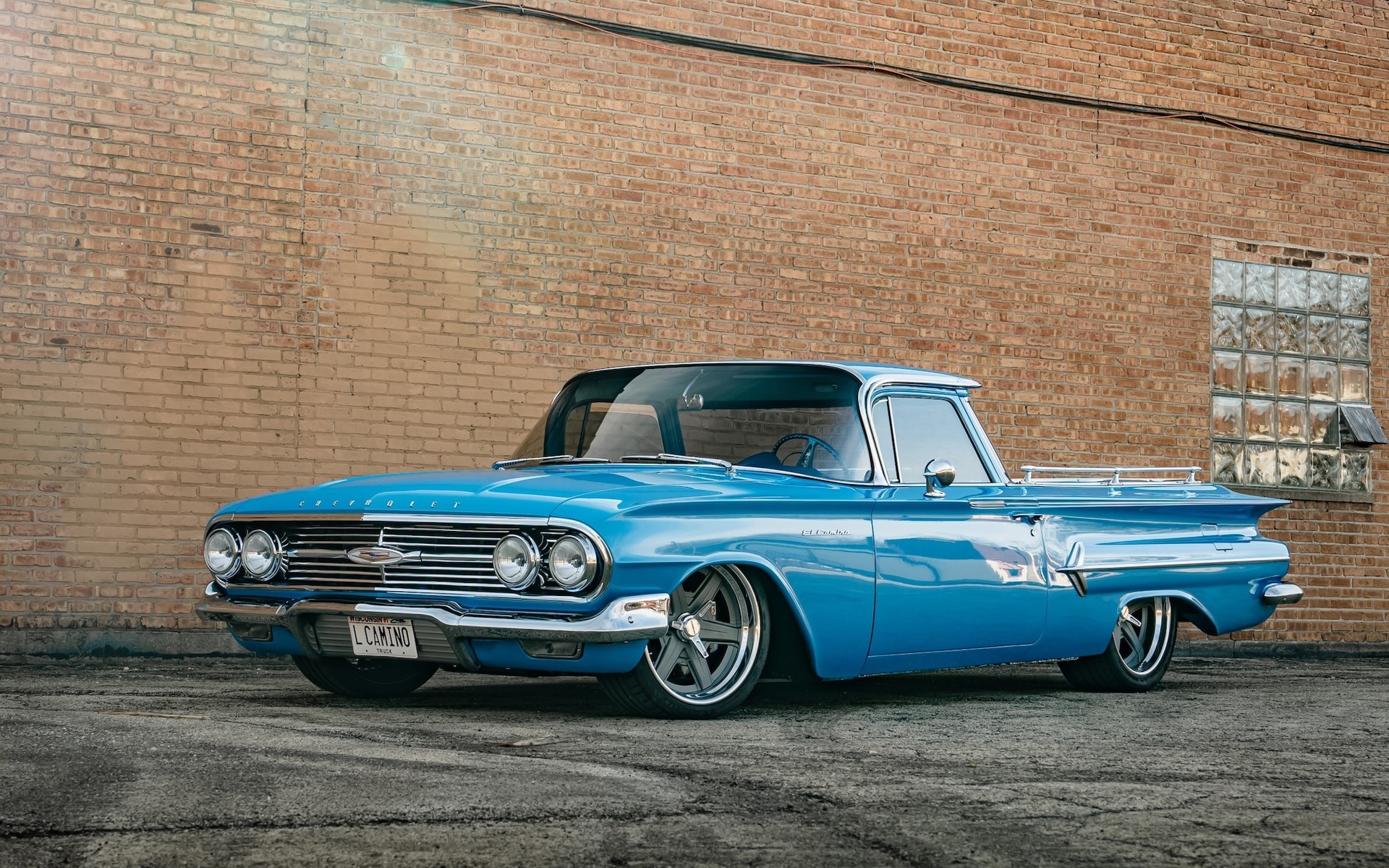 1960 chevrolet el camino, muscle, blue, classic