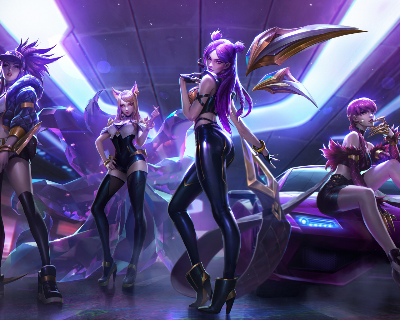 kda, ahri, akali, evelynn, kaisa, league of legends, video game