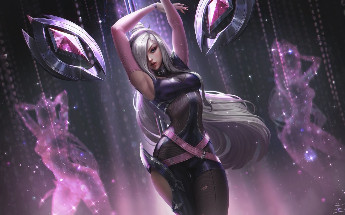 kda, code pink, kaisa, league of legends, video game