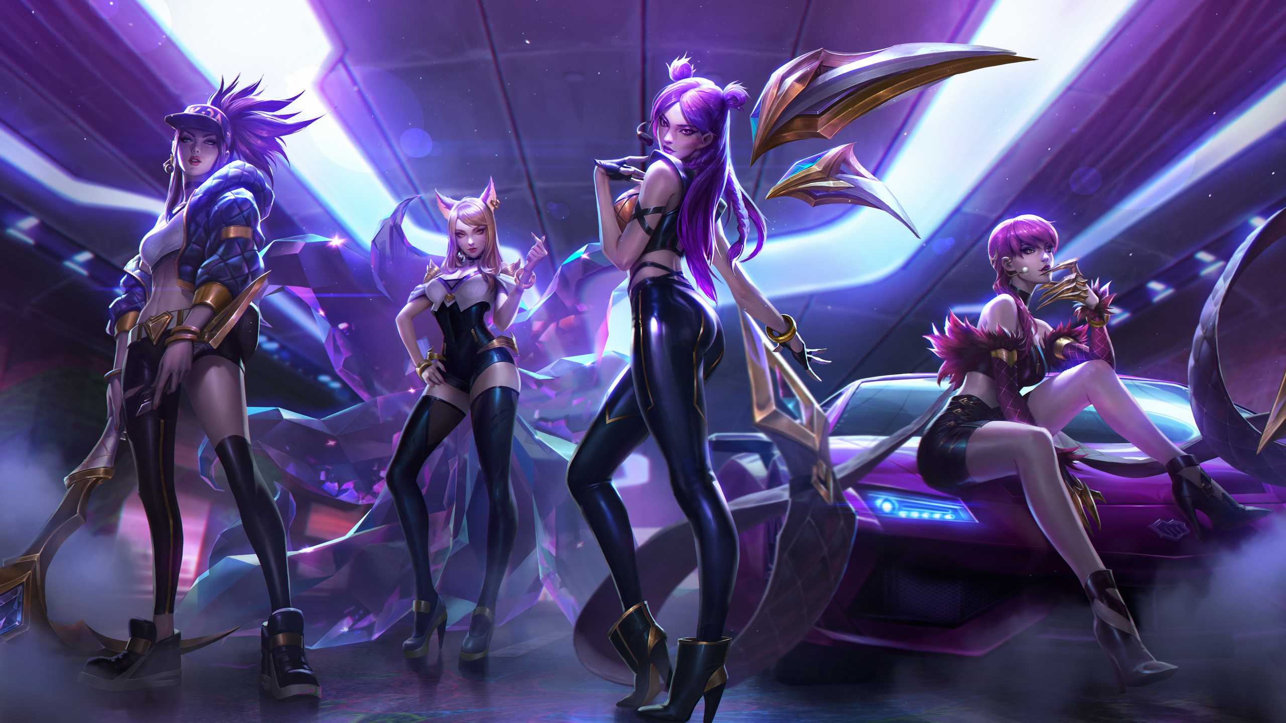 kda, ahri, akali, evelynn, kaisa, league of legends, video game