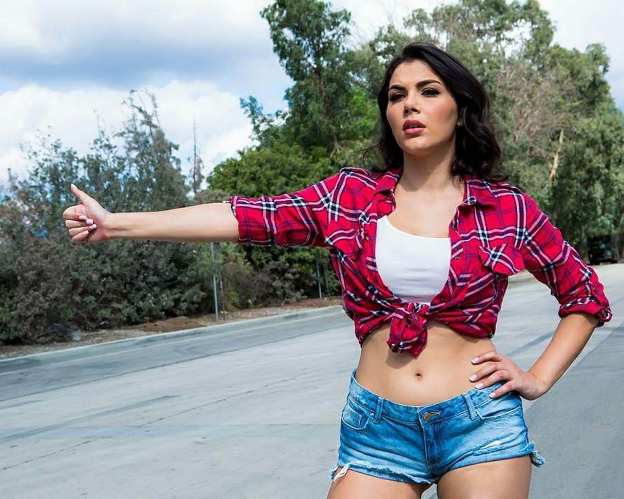 auto, big naturals, big tits, cheating, curvy, cutoffs, hardcore, jean shorts, oral, penetration, plaid, red lips, smile, tanktop, thesexbomb, truck, underbun, valentina nappi