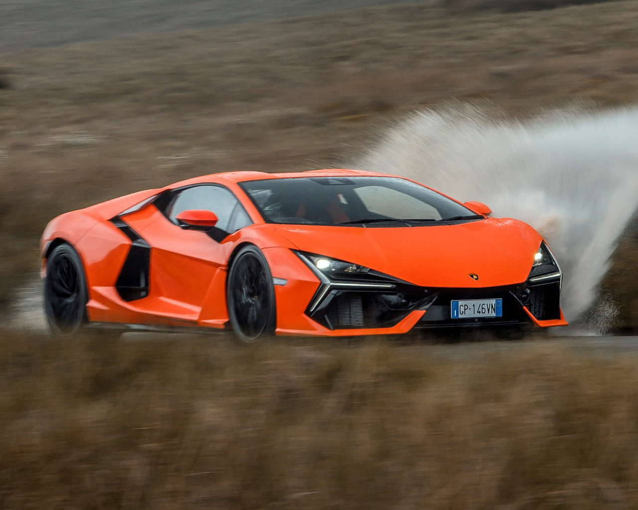 lamborghini revuelto rhd version, lamborghini, italian cars, road, orange cars