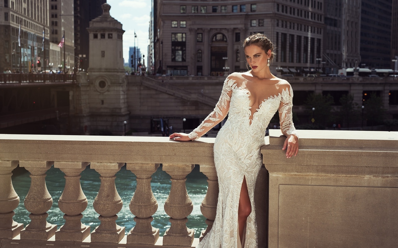 outdoors, model, white dress, beauty, water, city