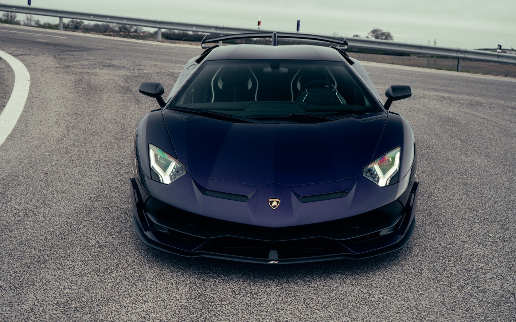 lamborghini aventador svj, italian cars, lamborghini, viola aletheia, road, outdoors