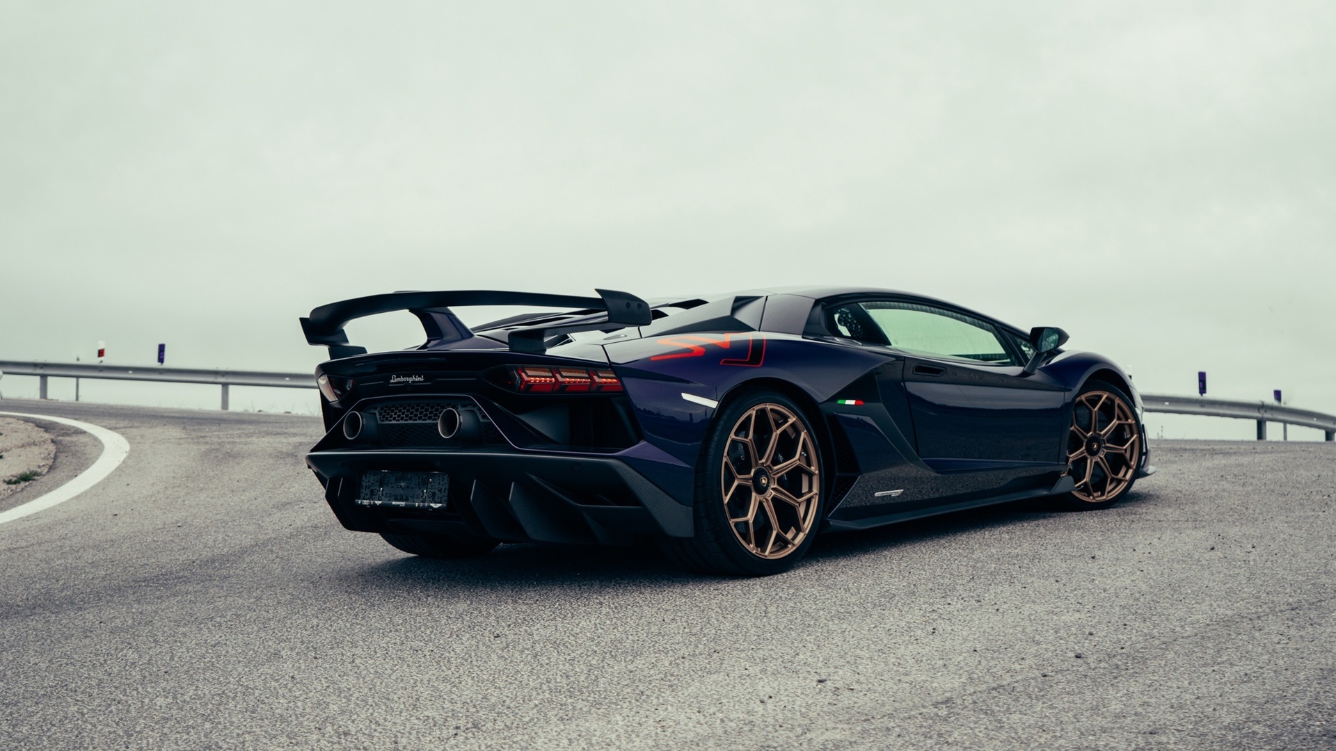 lamborghini aventador svj, italian cars, lamborghini, viola aletheia, road, outdoors