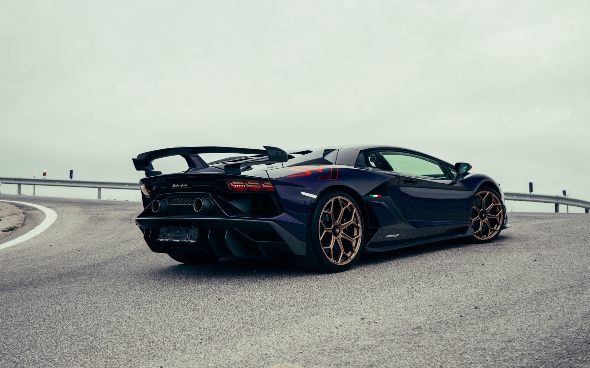 lamborghini aventador svj, italian cars, lamborghini, viola aletheia, road, outdoors