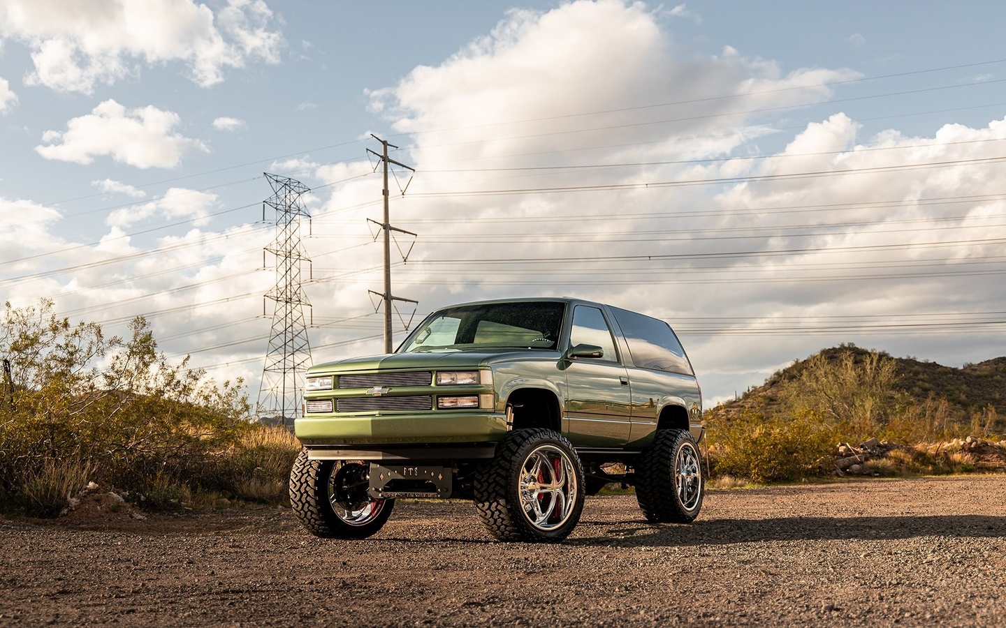 chevrolet, tahoe, custom wheels, green, gm