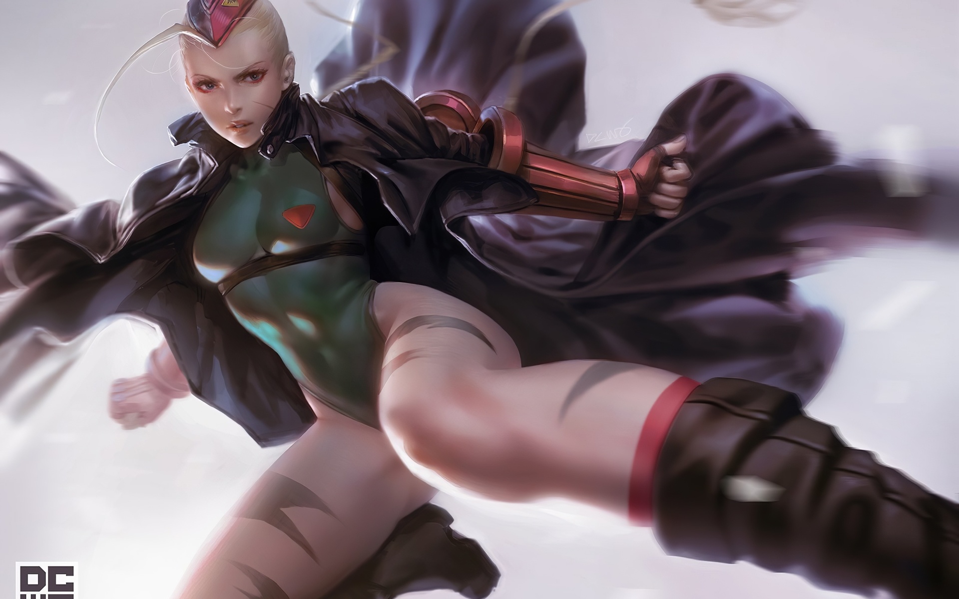 cammy white, blonde, street fighter, ass, video game characters, , video game girls, video game warriors, digital art, hips, green leotard