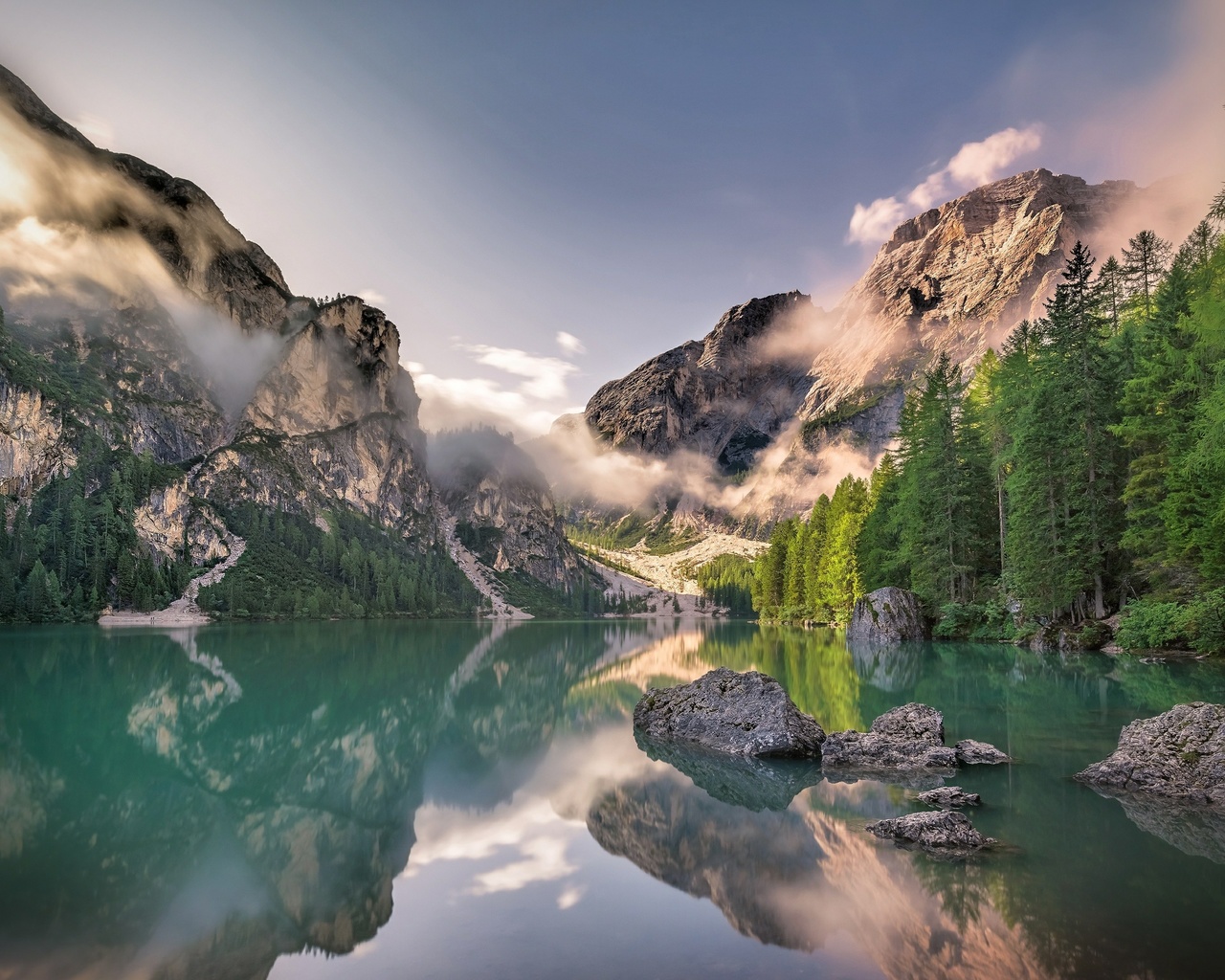 paisagem, lago, natureza, montanhas, florestas