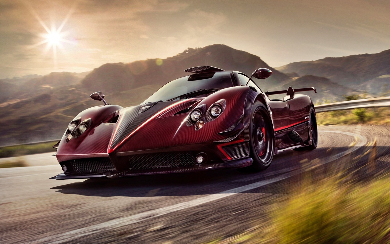 esportivo, zonda rts, estrada, velocidade, vermelho