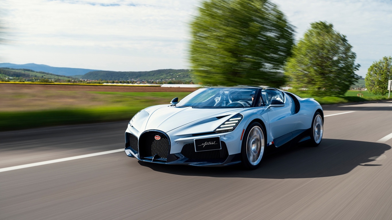 bugatti w16 mistral, bugatti, sports car, car, french cars, blue cars