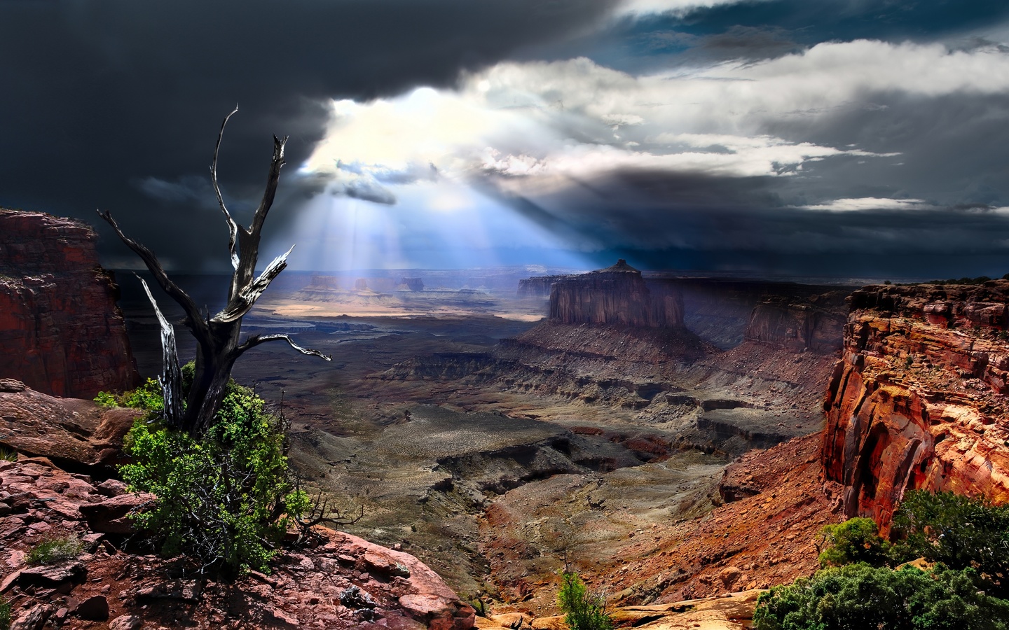 canion, natureza, montanhas, luz do sol