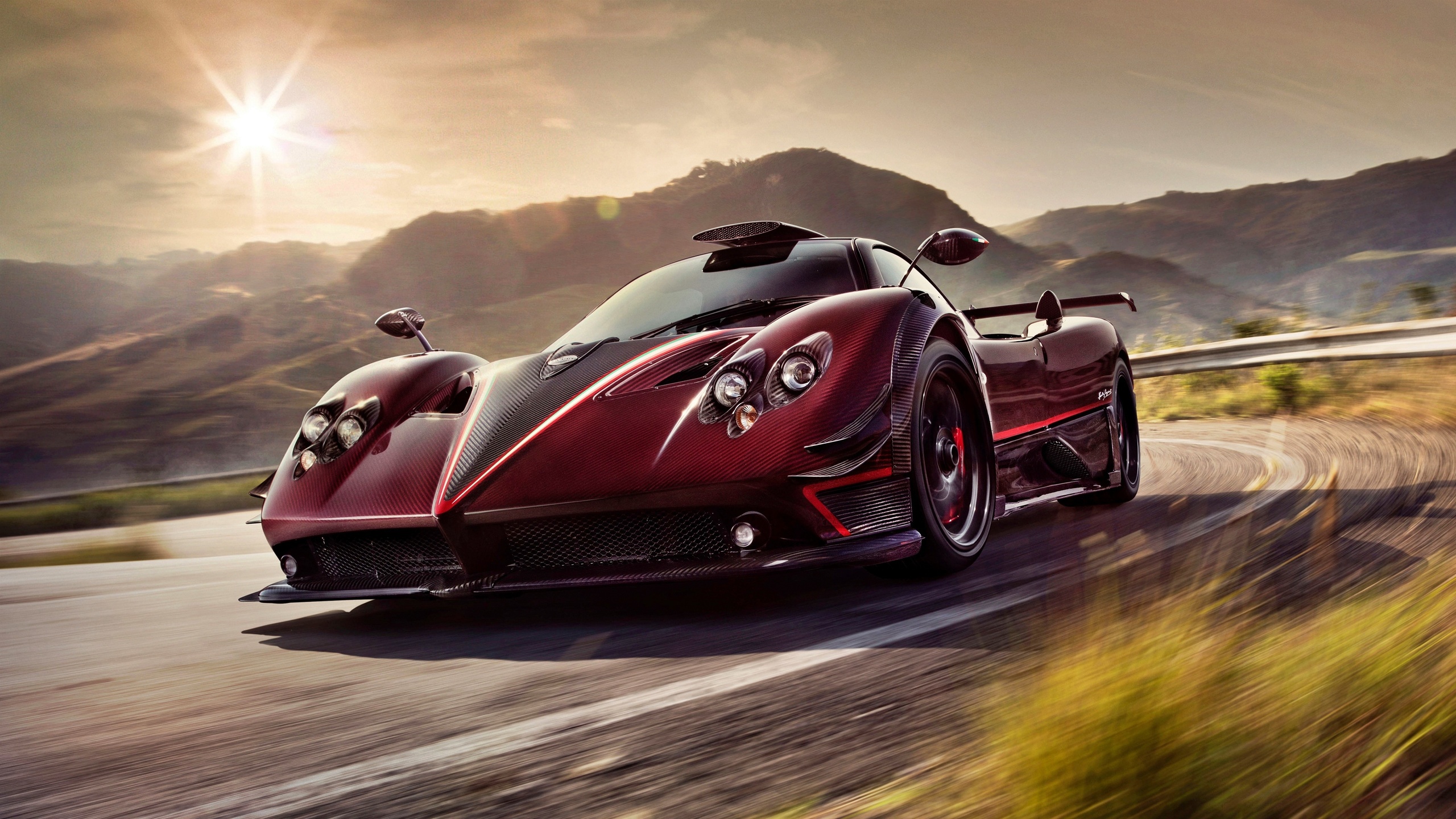 esportivo, zonda rts, estrada, velocidade, vermelho