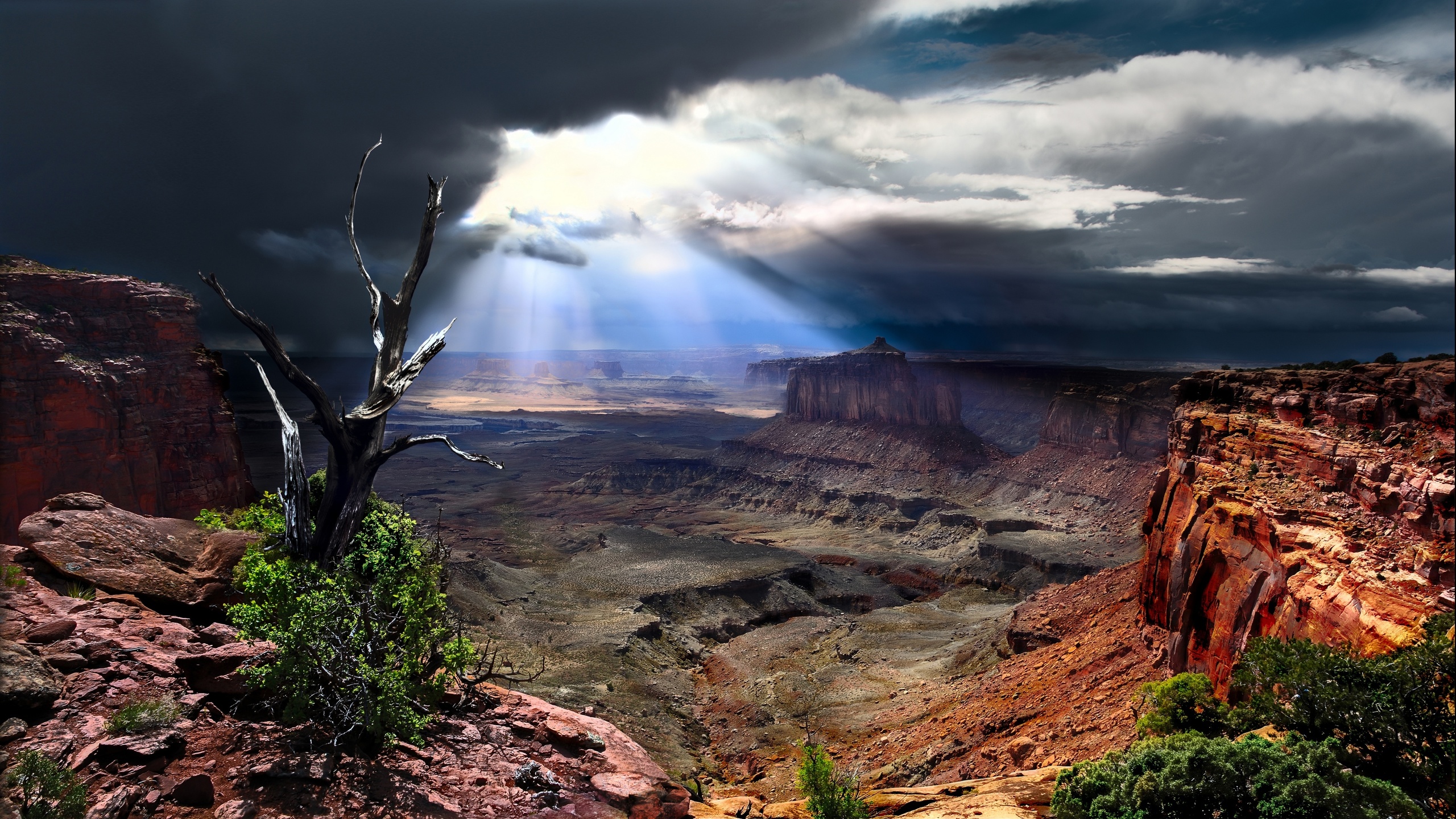 canion, natureza, montanhas, luz do sol