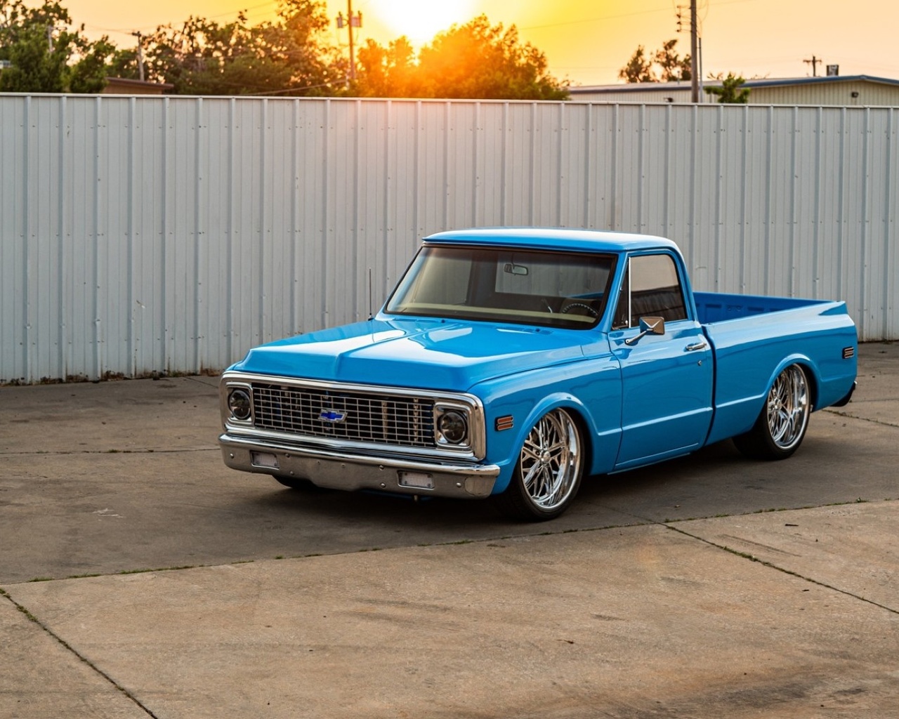 gm, classic, truck, blue, chevrolet