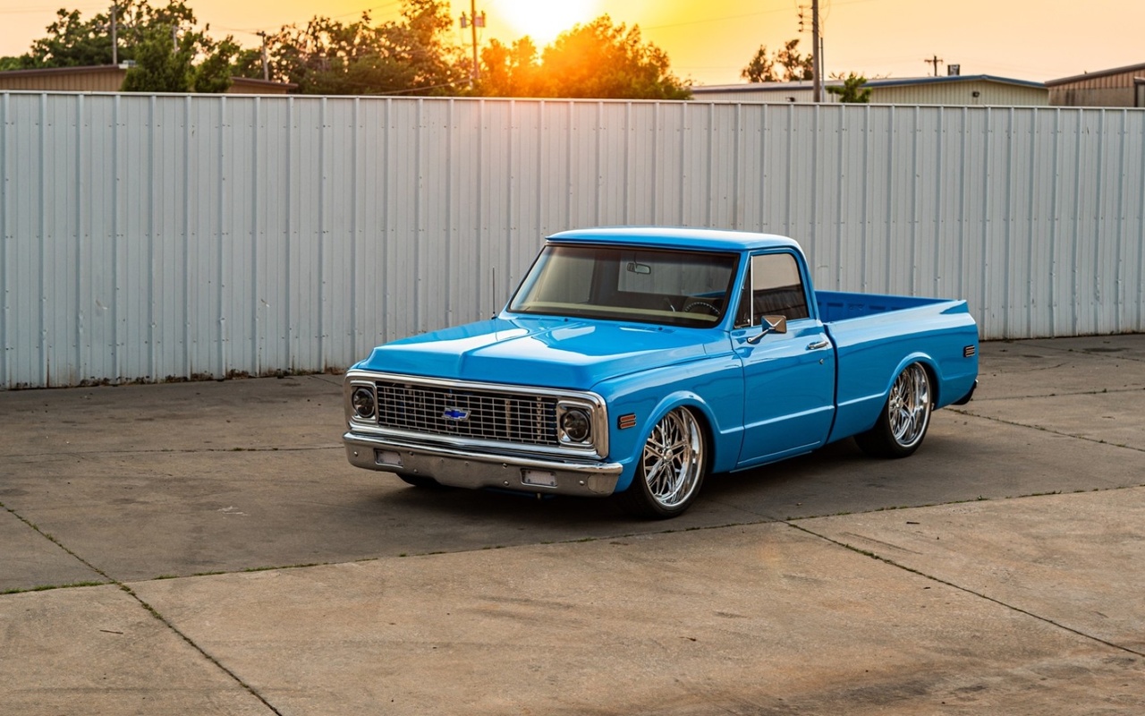 gm, classic, truck, blue, chevrolet