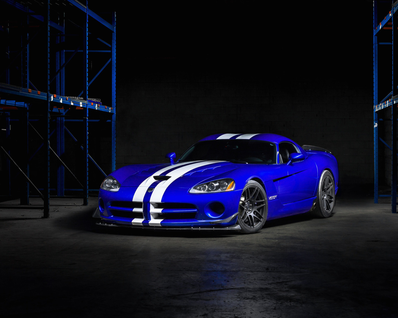 dodge, blue, viper, white stripes, mopar