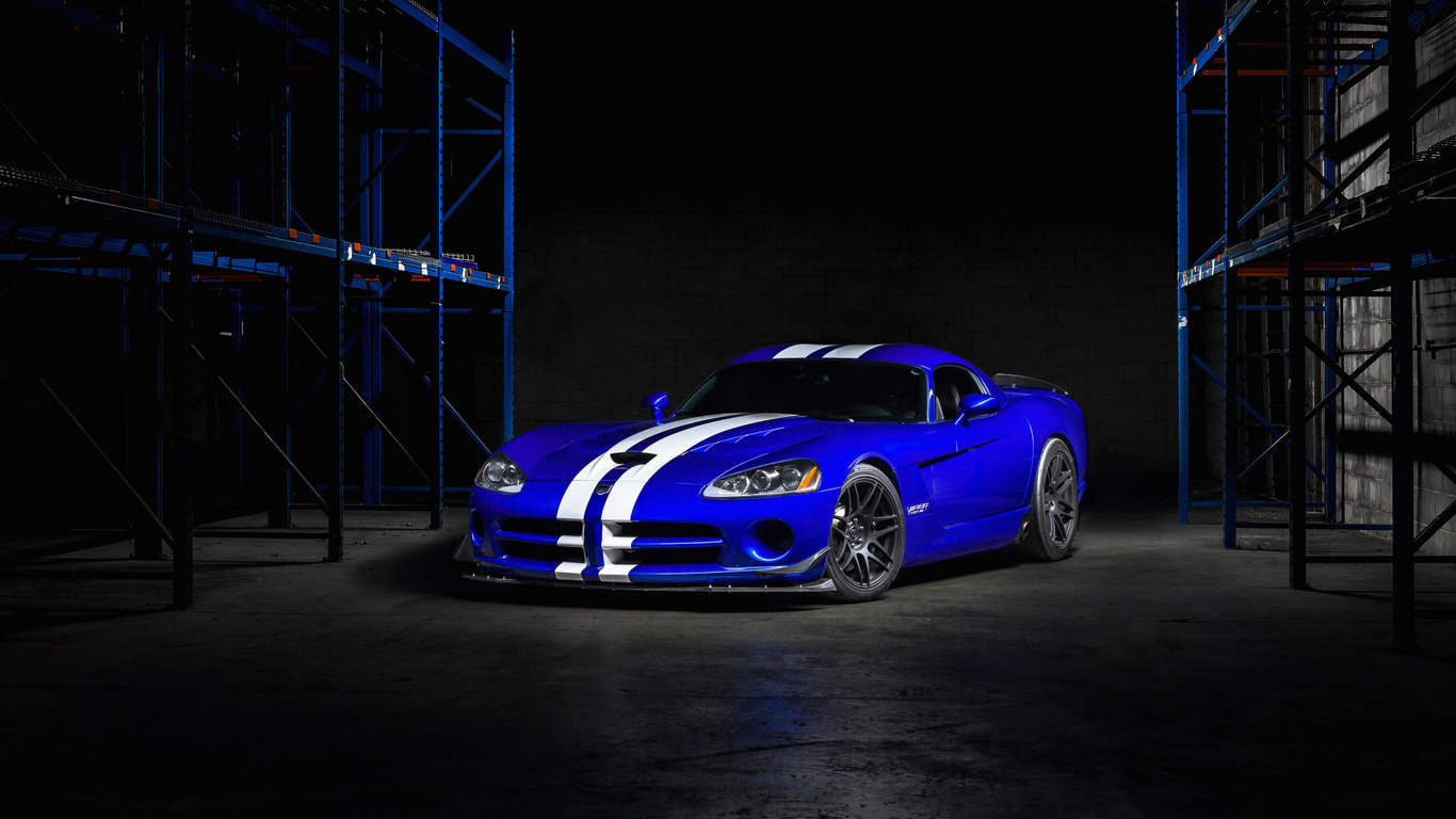 dodge, blue, viper, white stripes, mopar