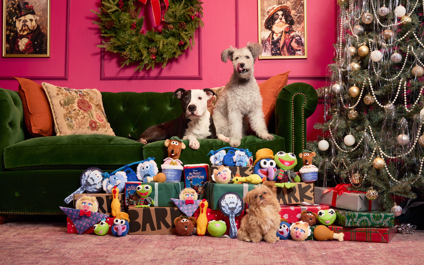 christmas, plush dog toys, muppet christmas dog toys