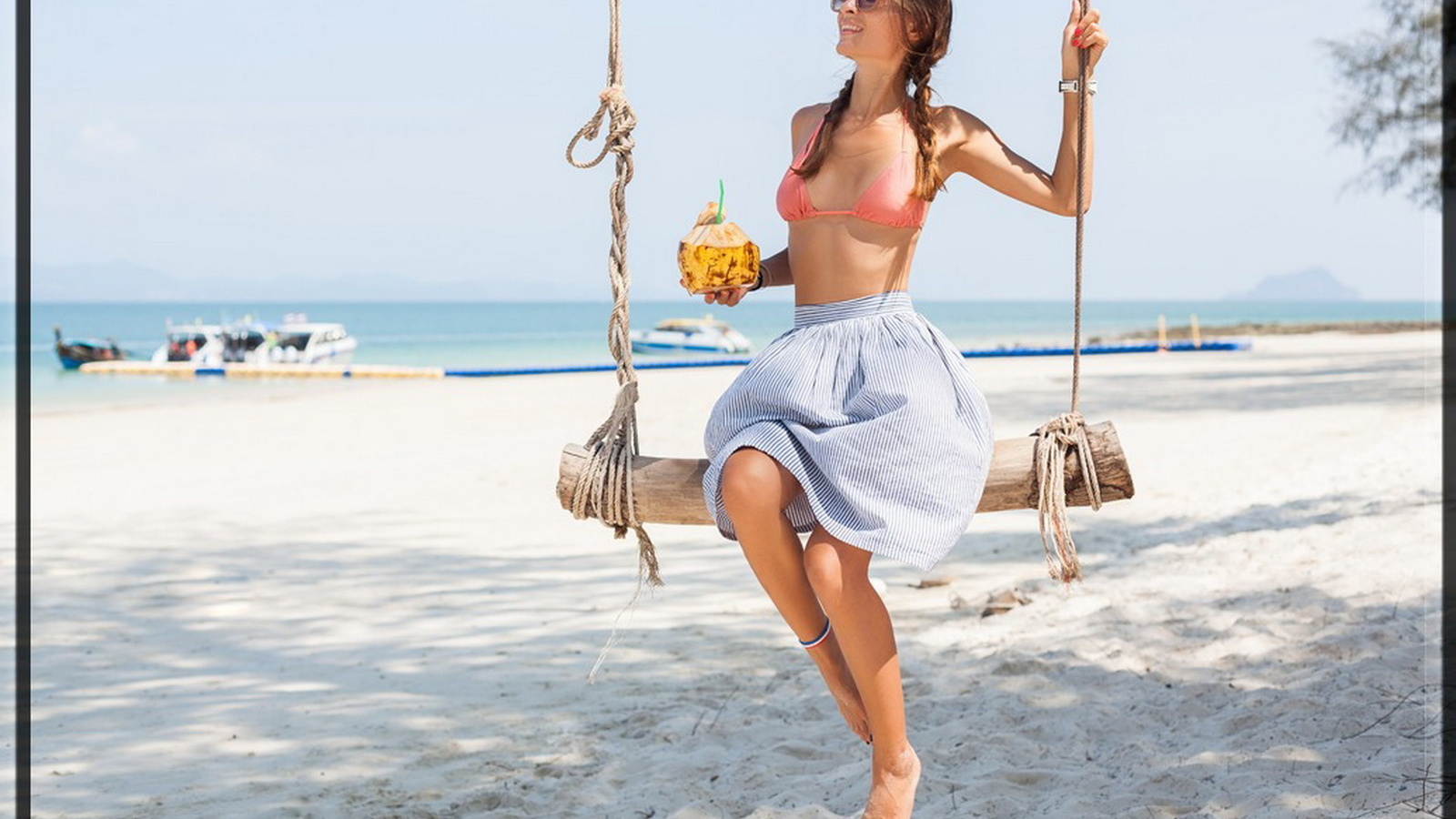 girl, brown, haired, water, , , 